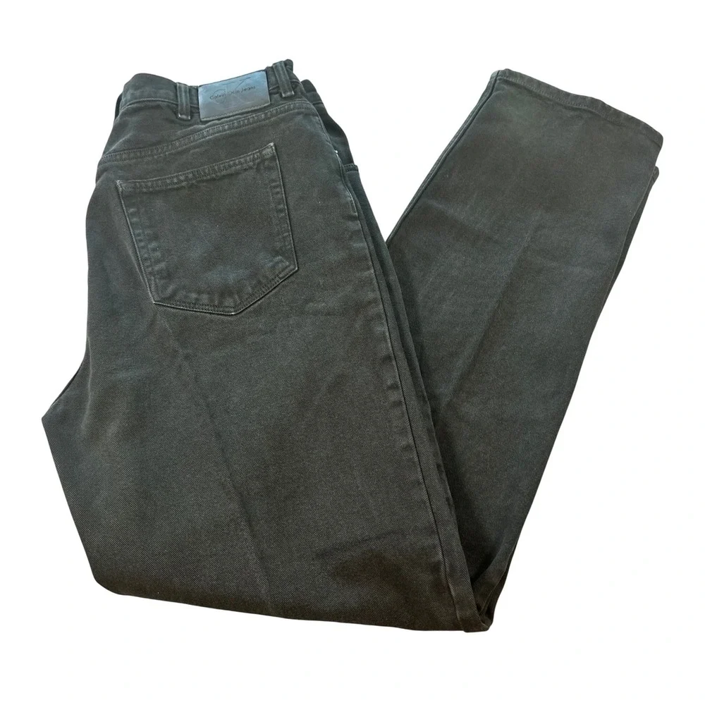 Calvin Klein Jeans Mens Black‎ Straight Leg Faded Denim Classic 5-Pocket Pants
